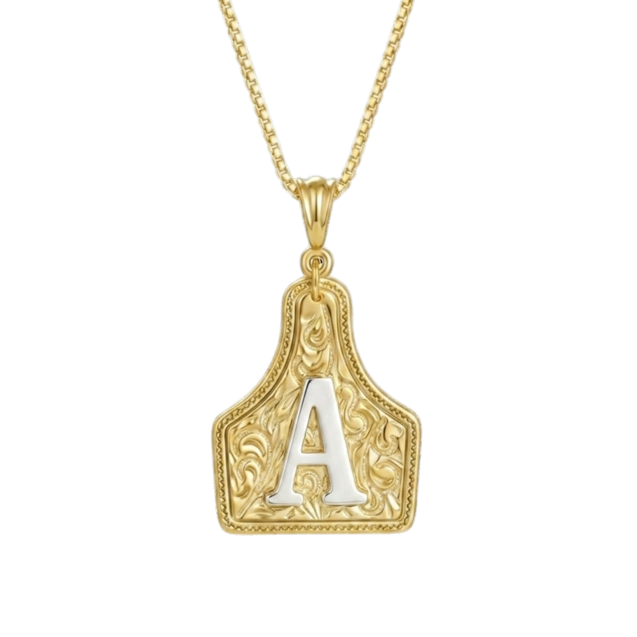 Branded Initial Necklace (Gold)