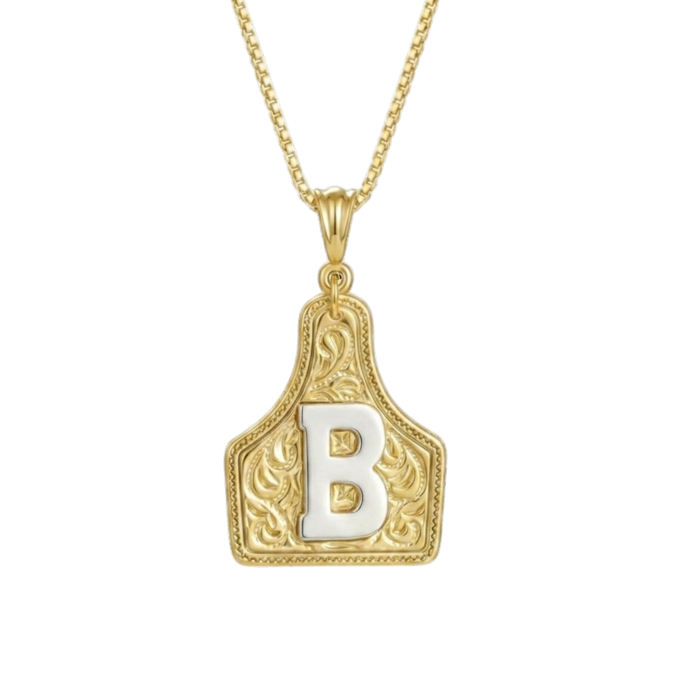Branded Initial Necklace (Gold)