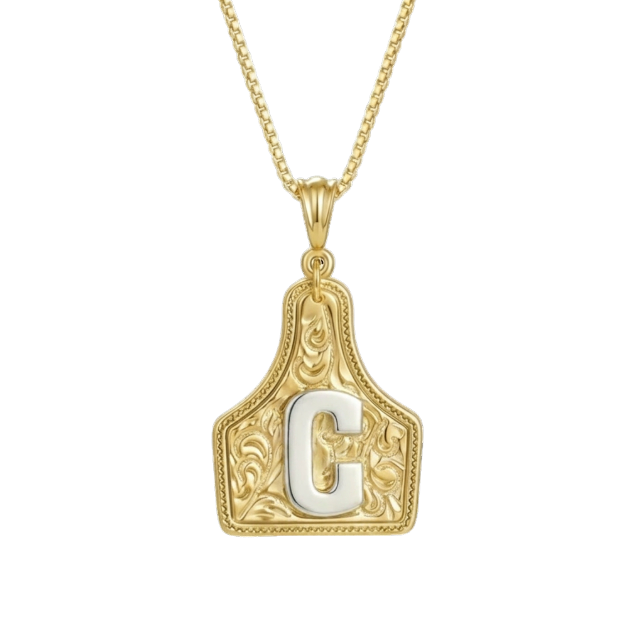 Branded Initial Necklace (Gold)