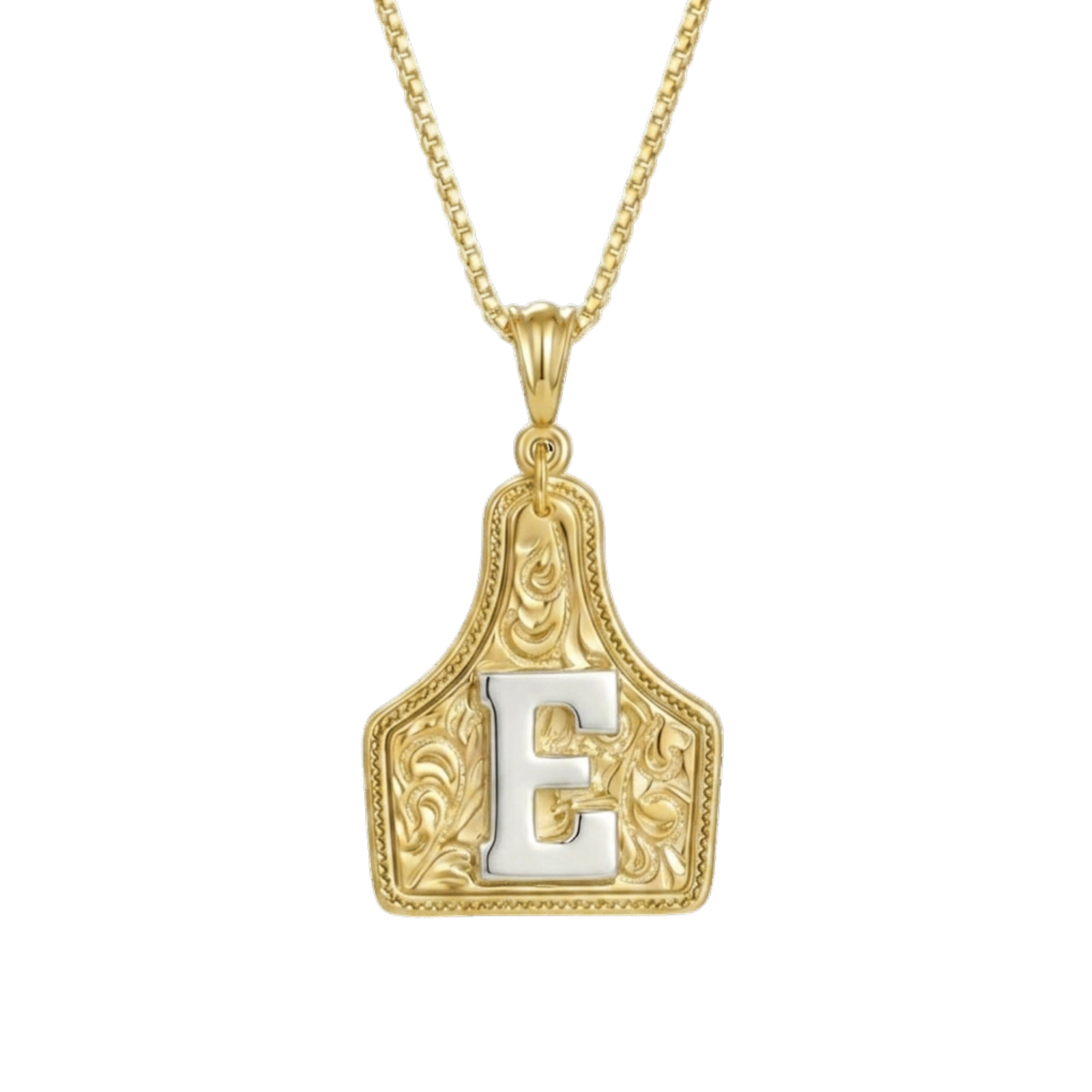 Branded Initial Necklace (Gold)
