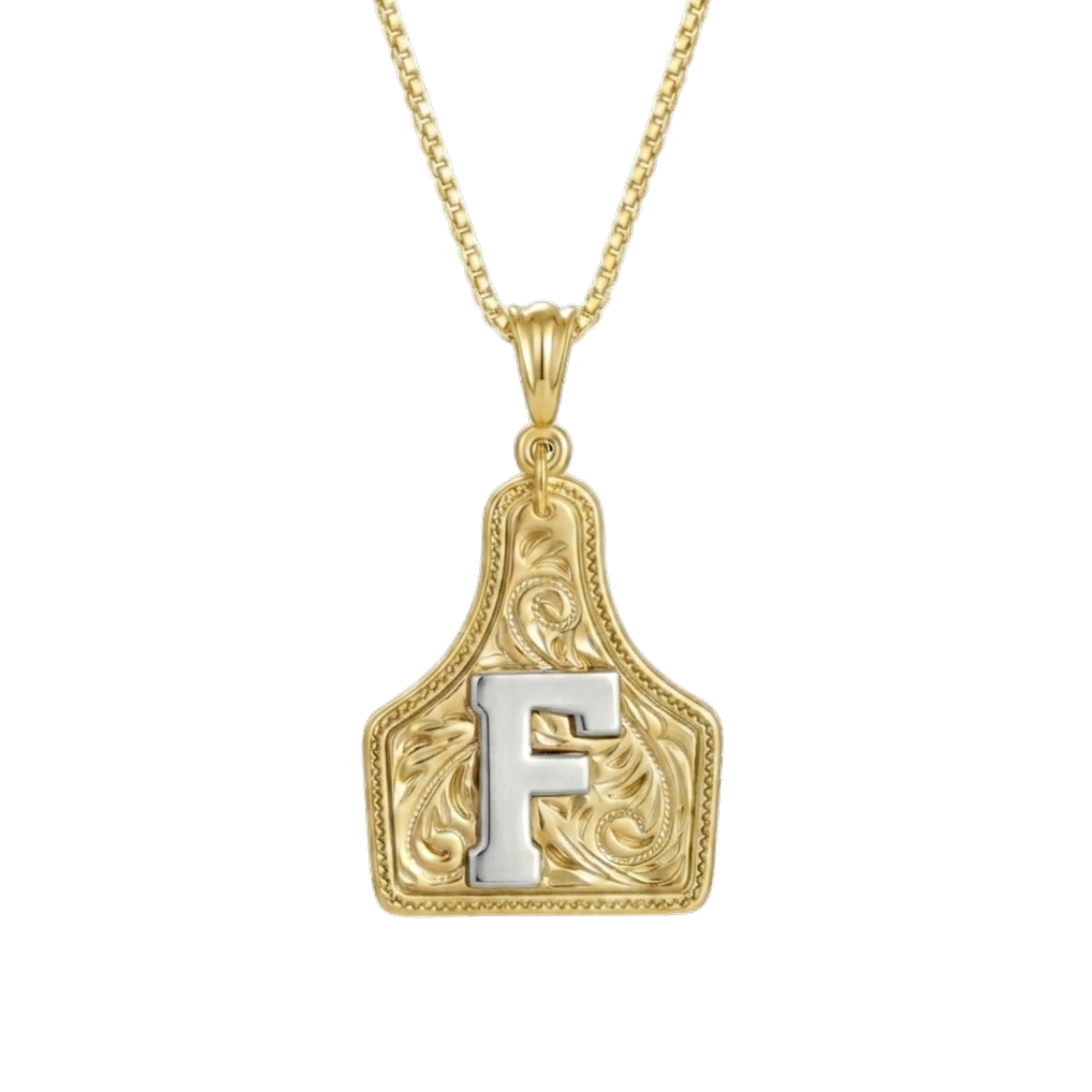 Branded Initial Necklace (Gold)