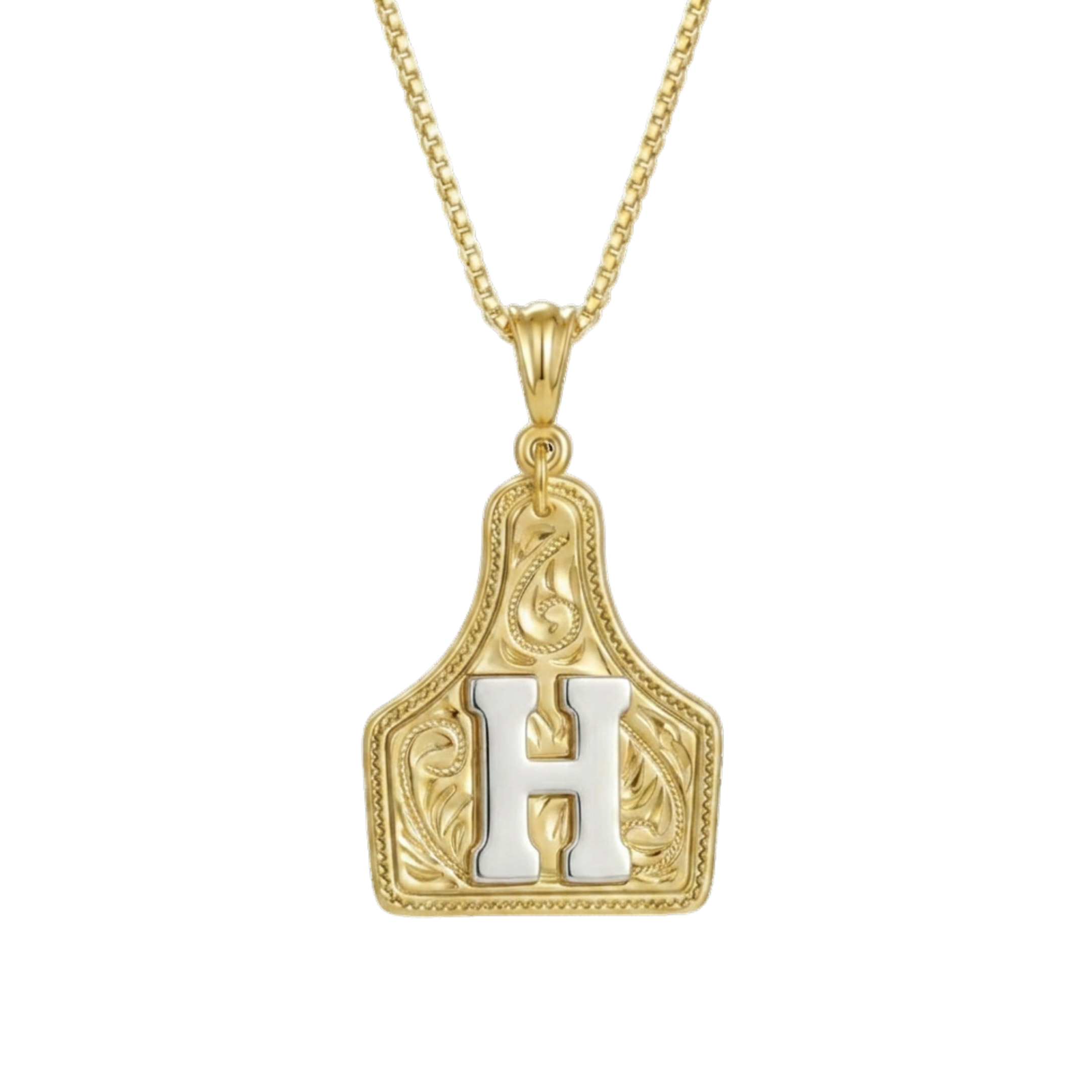 Branded Initial Necklace (Gold)