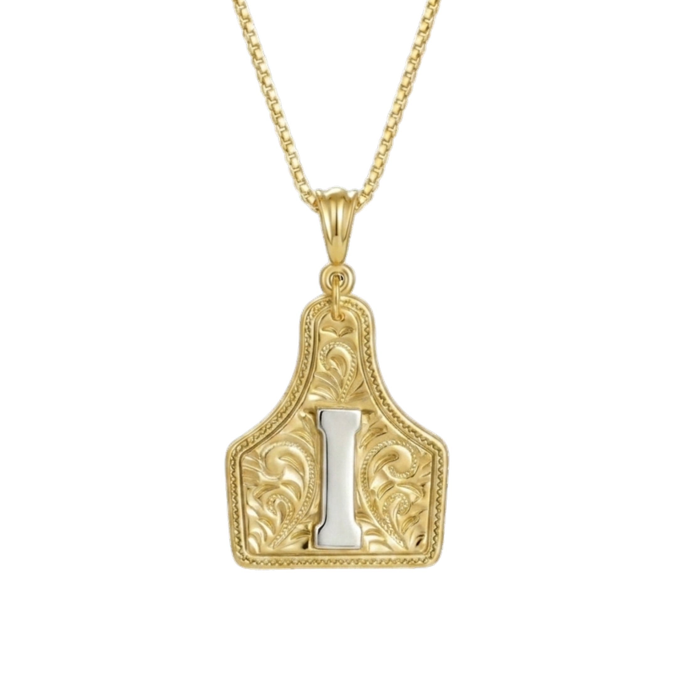 Branded Initial Necklace (Gold)