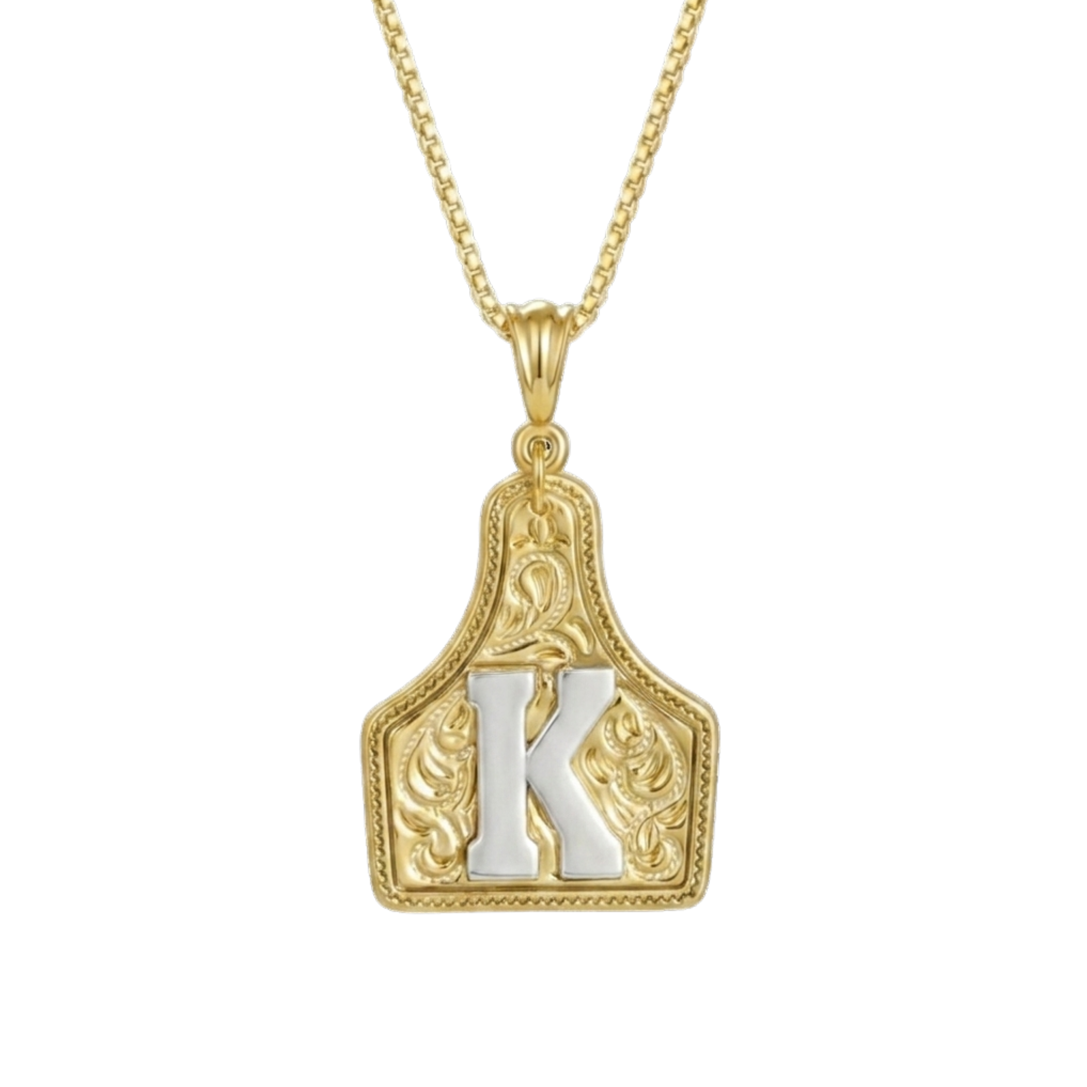 Branded Initial Necklace (Gold)