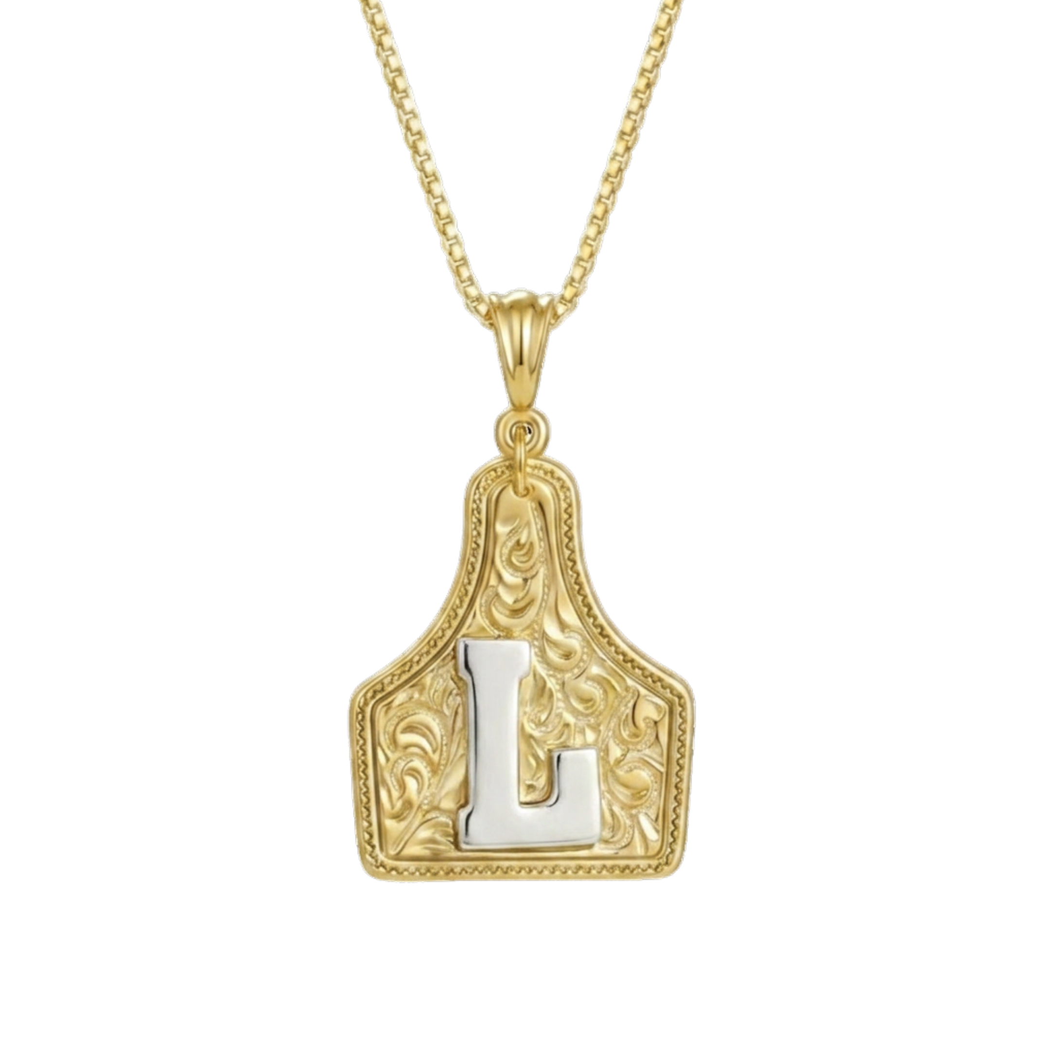 Branded Initial Necklace (Gold)