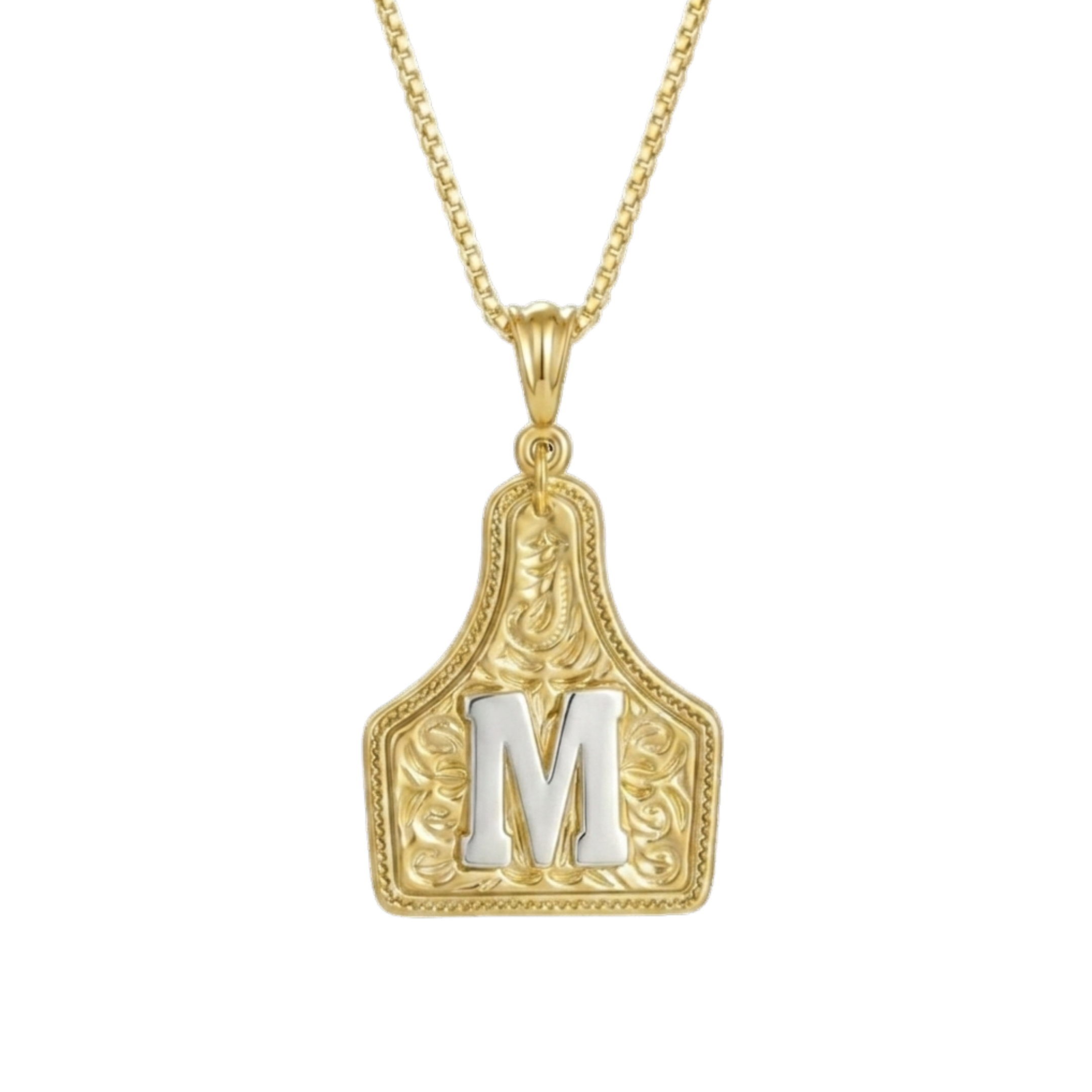 Branded Initial Necklace (Gold)