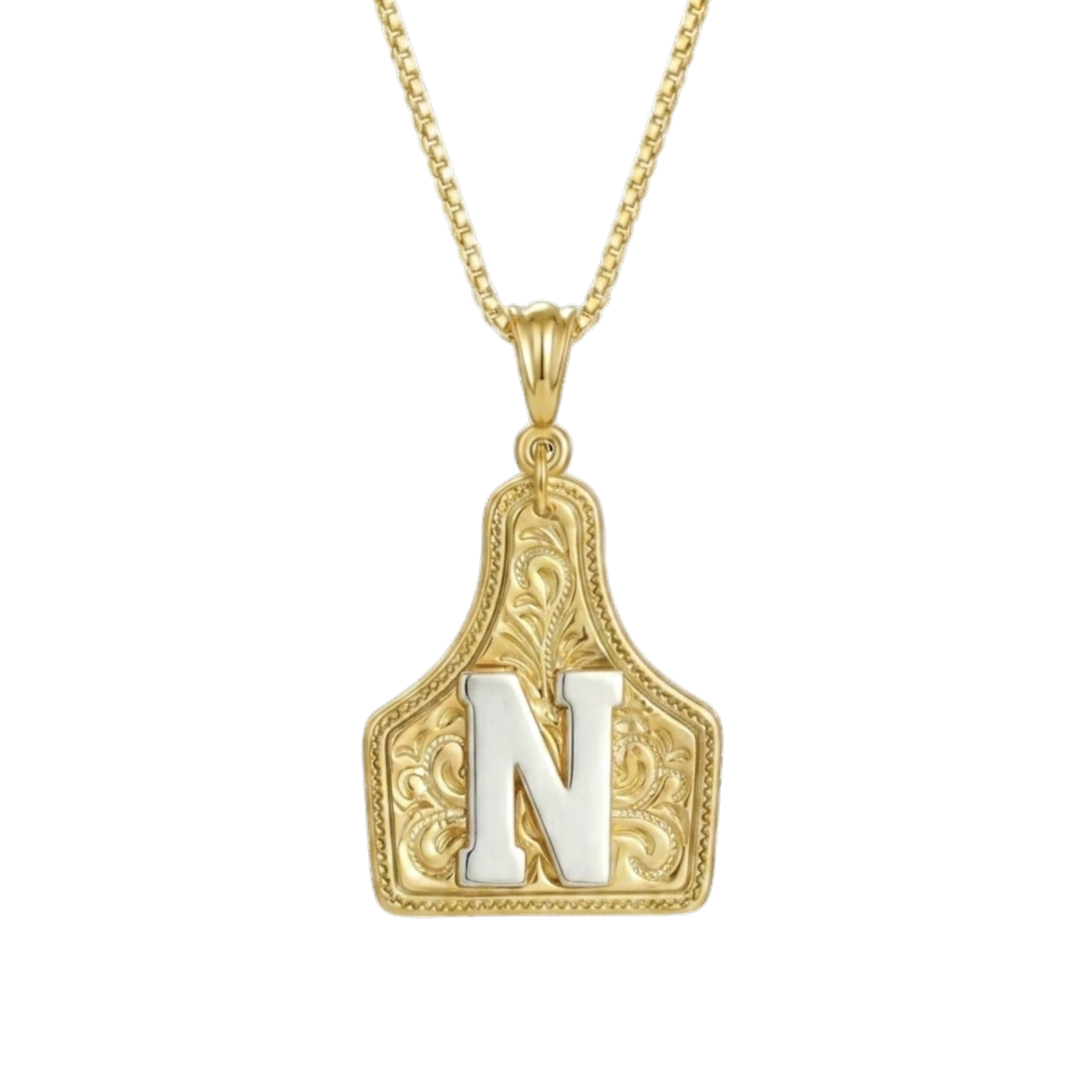 Branded Initial Necklace (Gold)