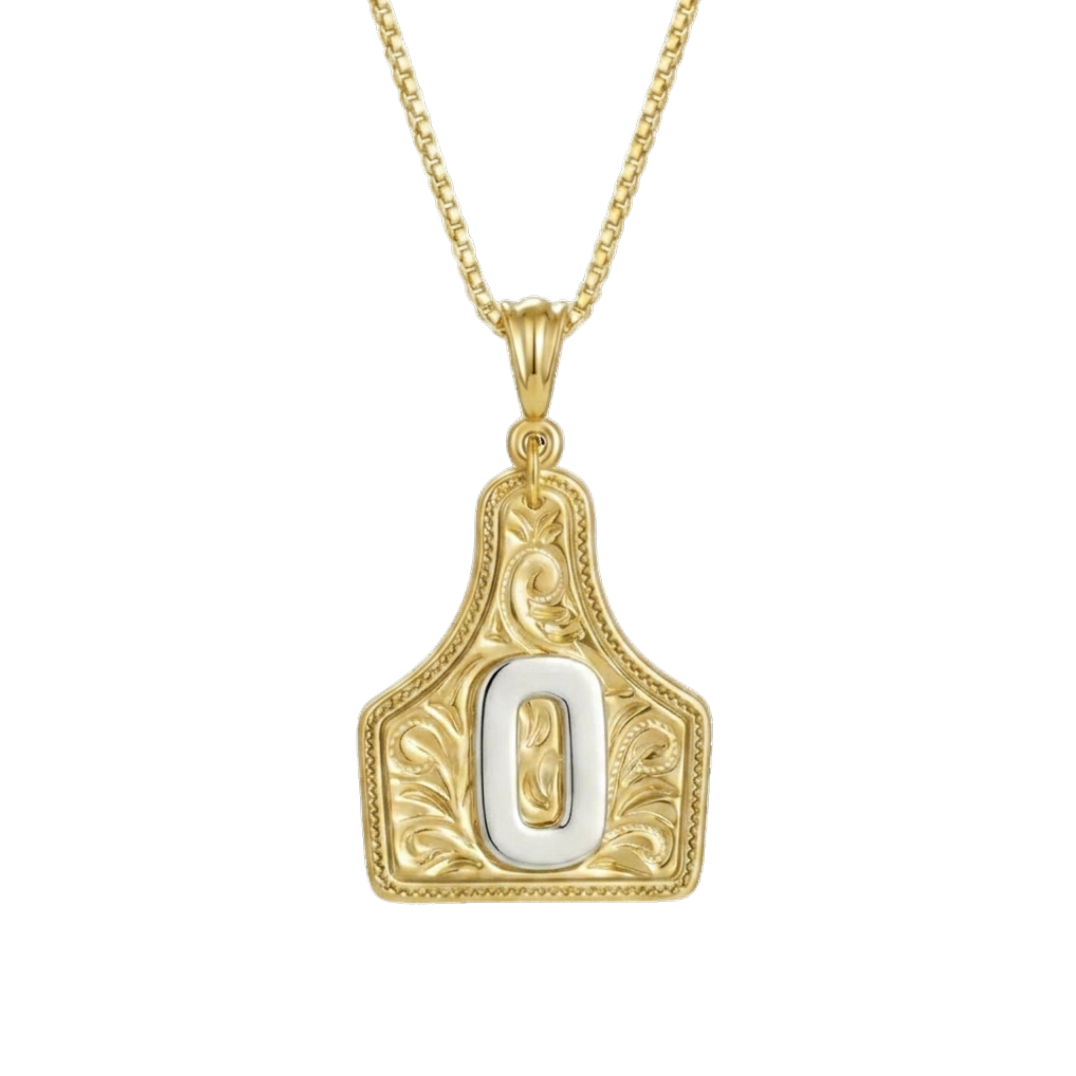 Branded Initial Necklace (Gold)
