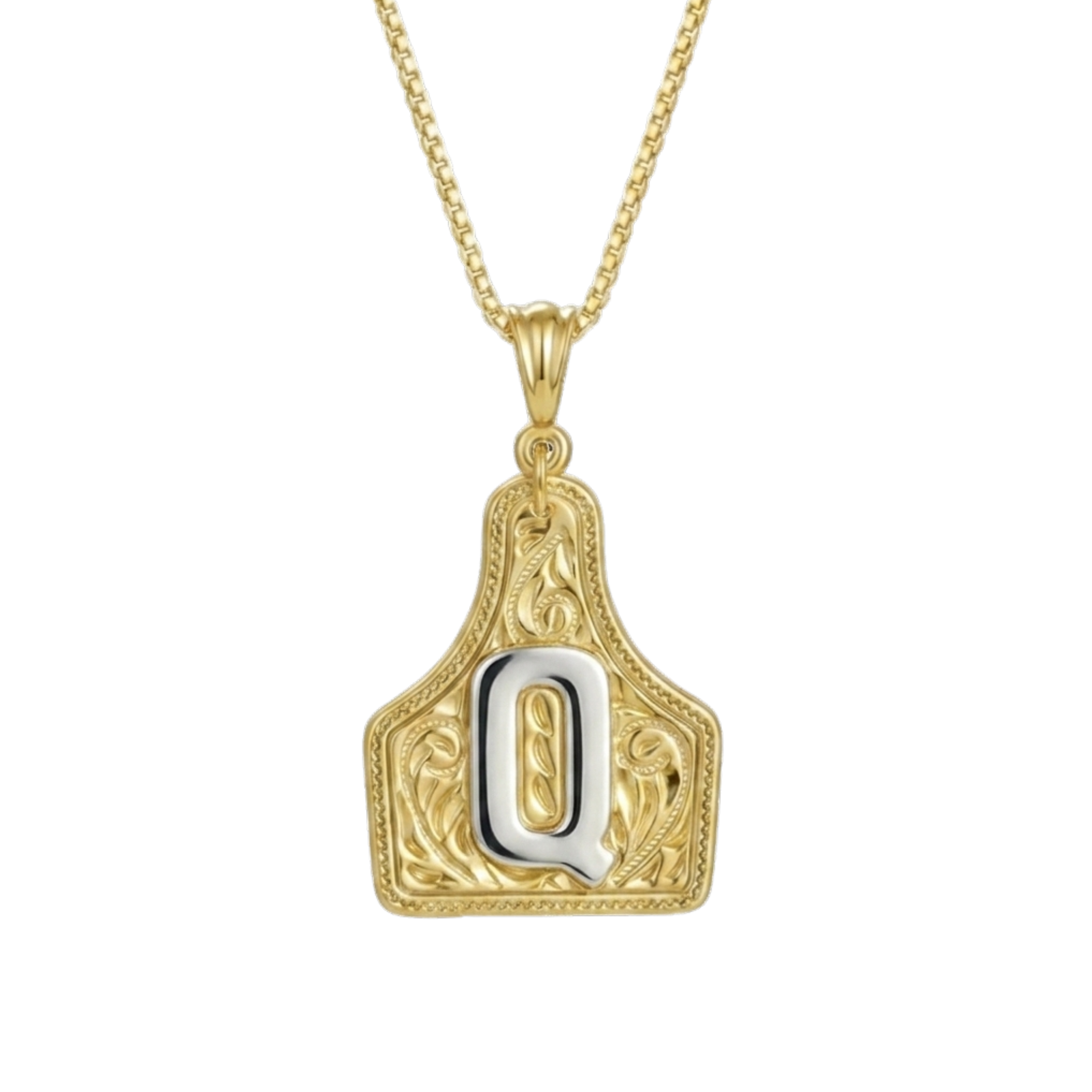 Branded Initial Necklace (Gold)
