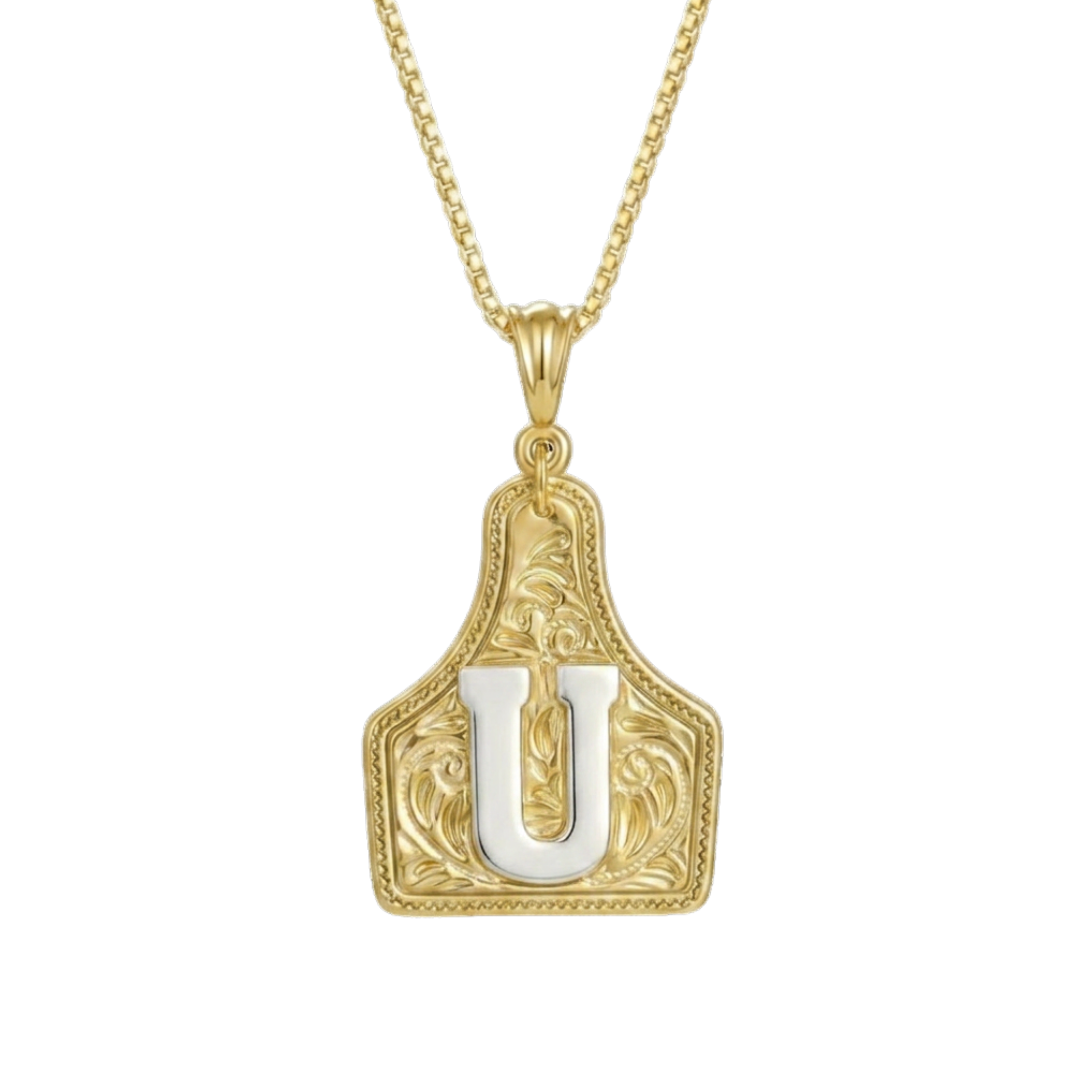 Branded Initial Necklace (Gold)