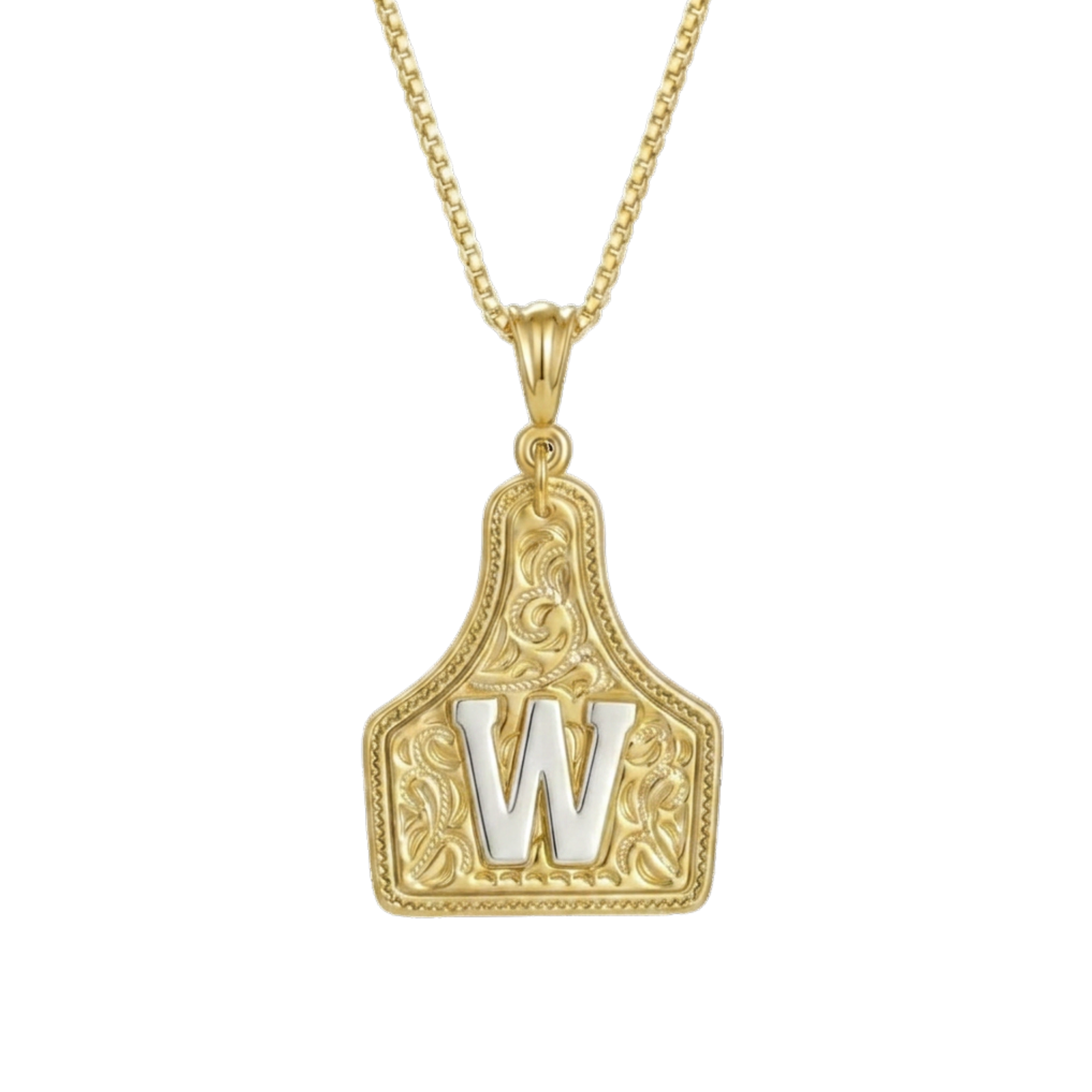 Branded Initial Necklace (Gold)