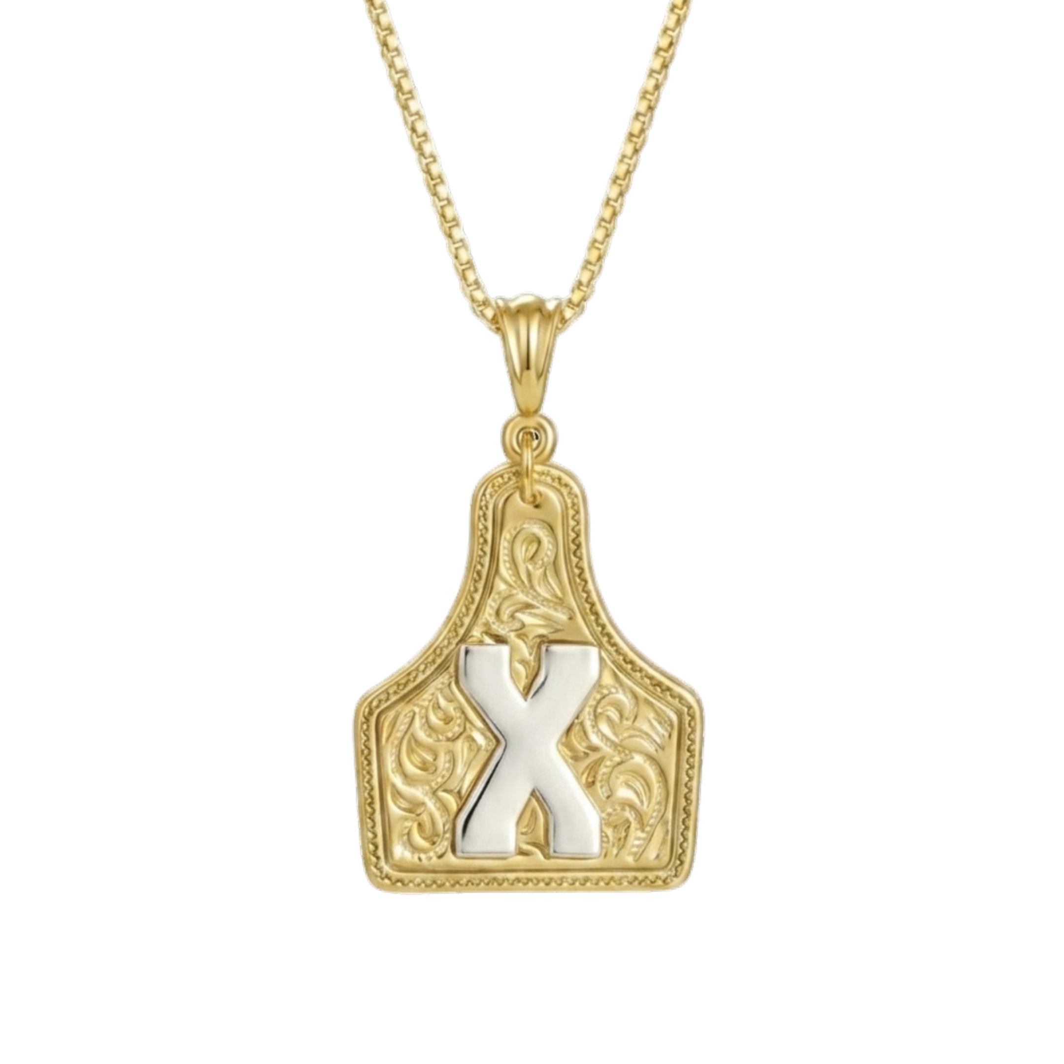 Branded Initial Necklace (Gold)