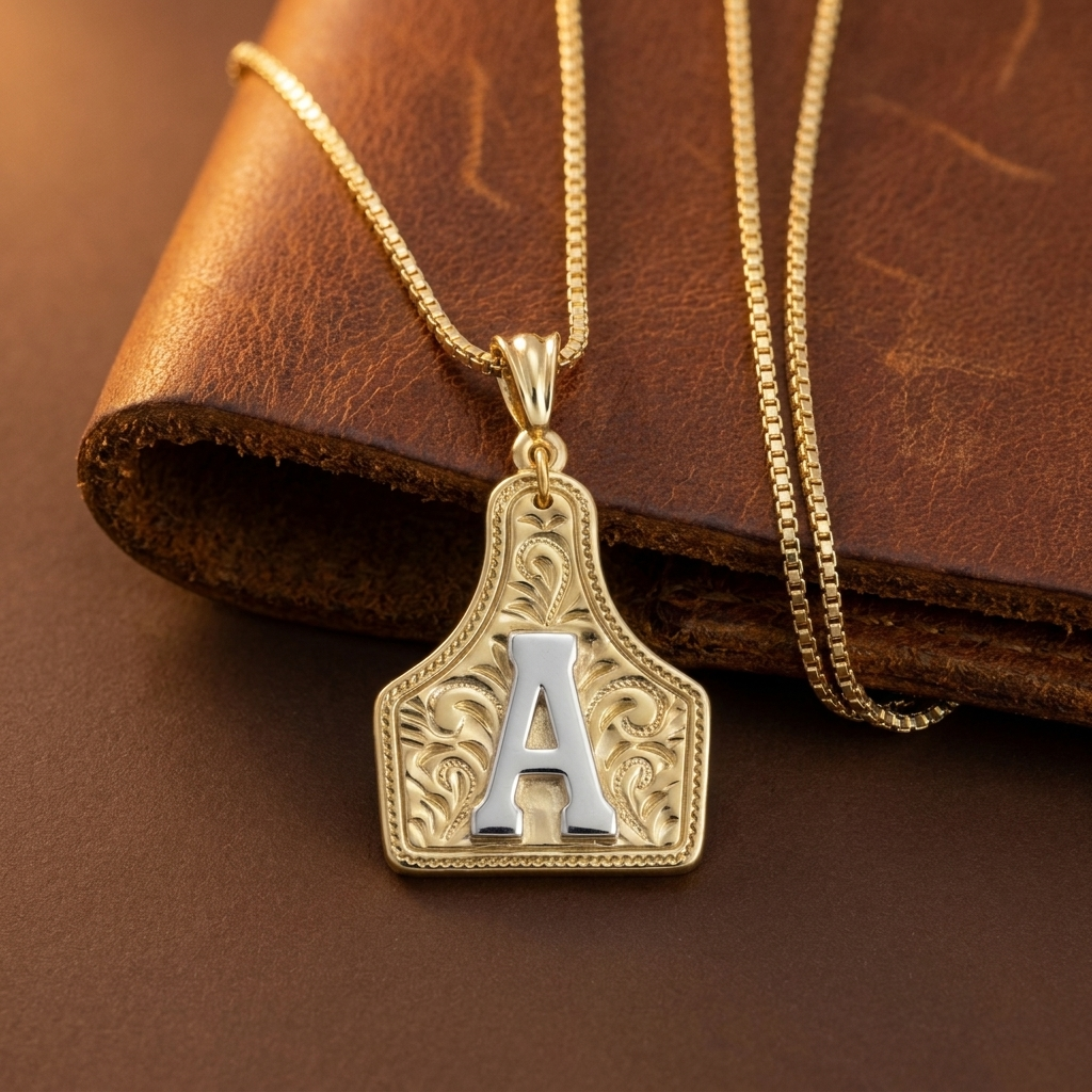 Branded Initial Necklace (Gold)