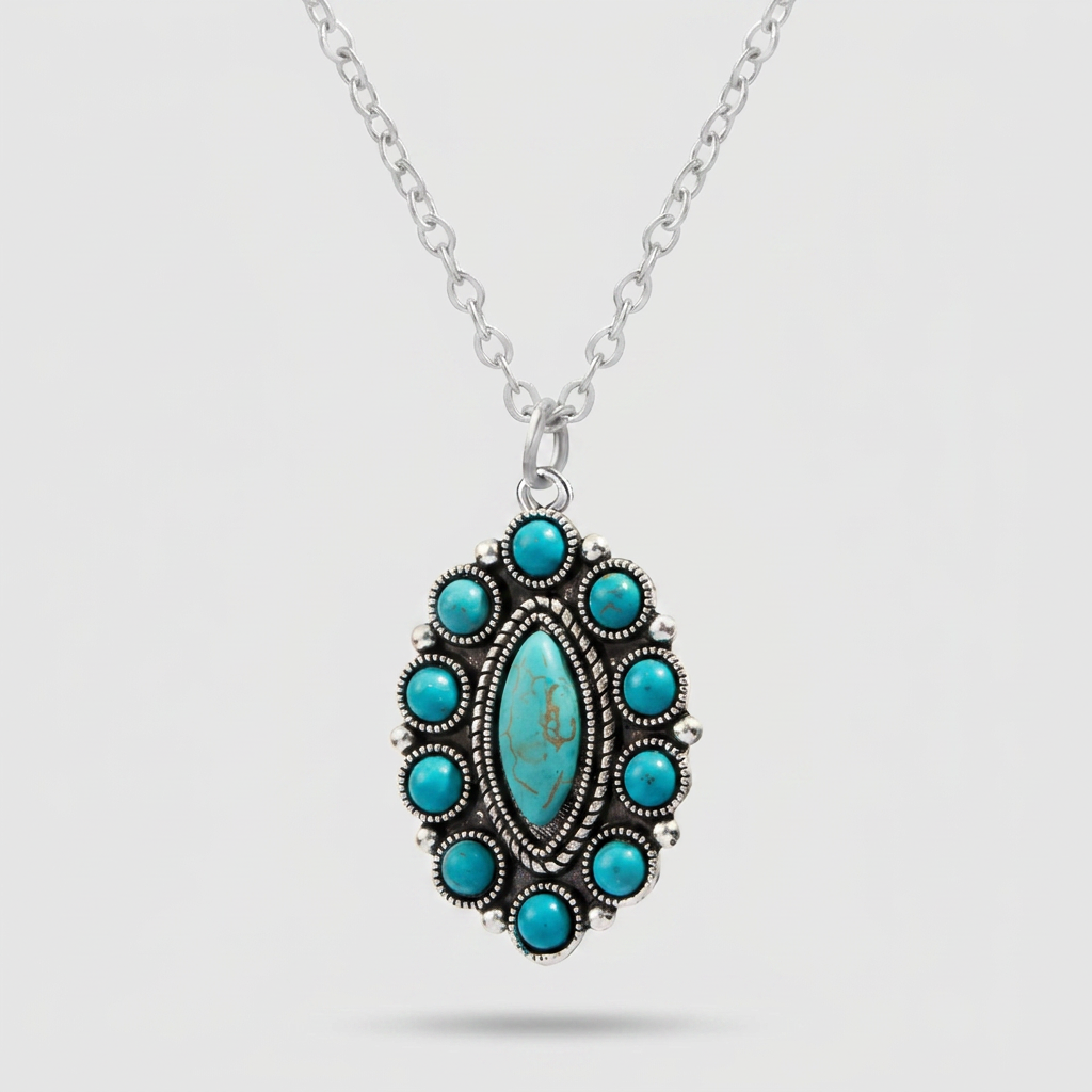 Turquoise Cluster Necklace