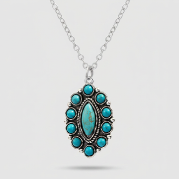 Turquoise Cluster Necklace