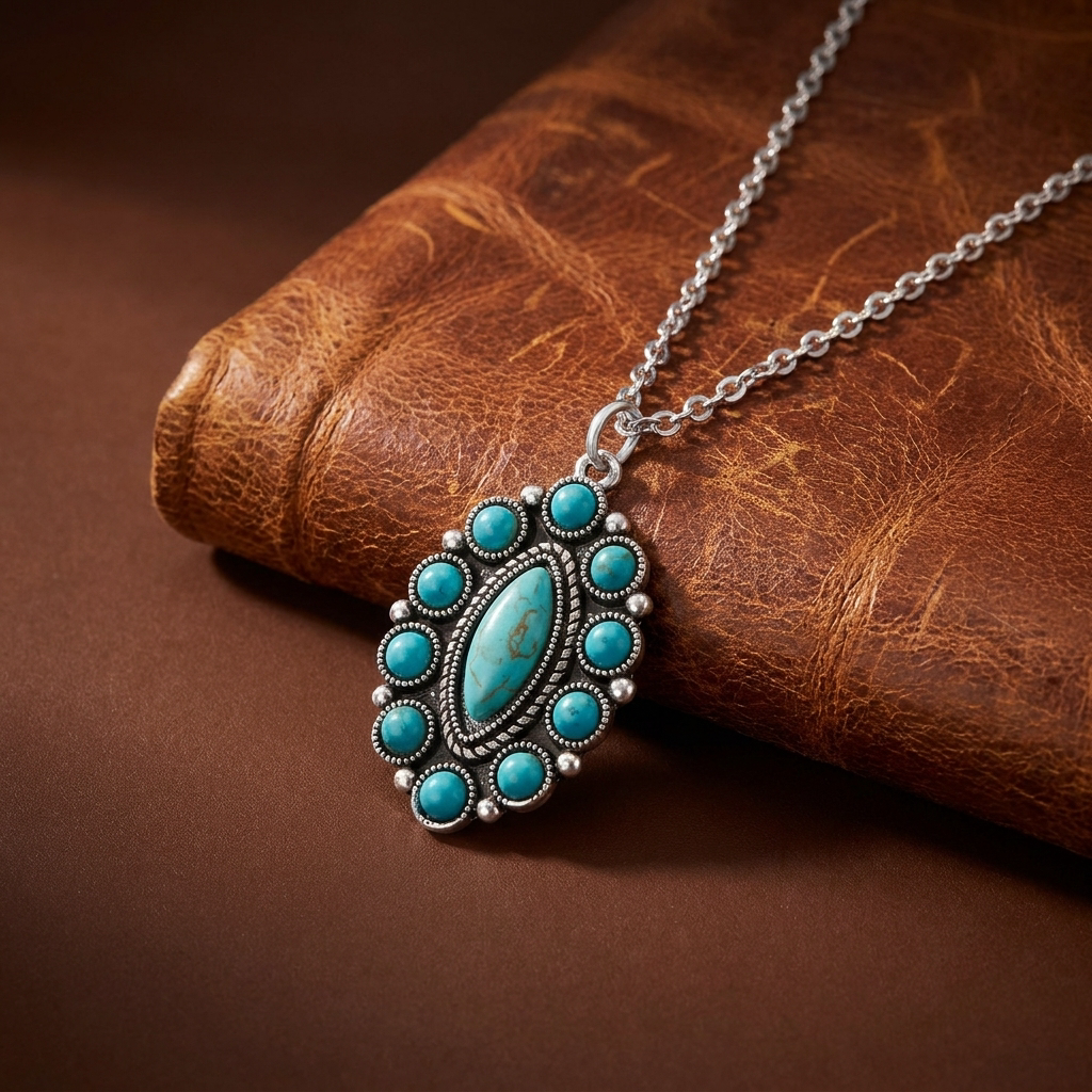 Turquoise Cluster Necklace