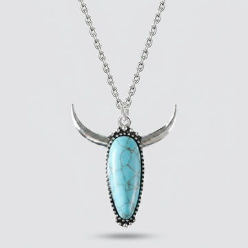 Blue Horn Necklace