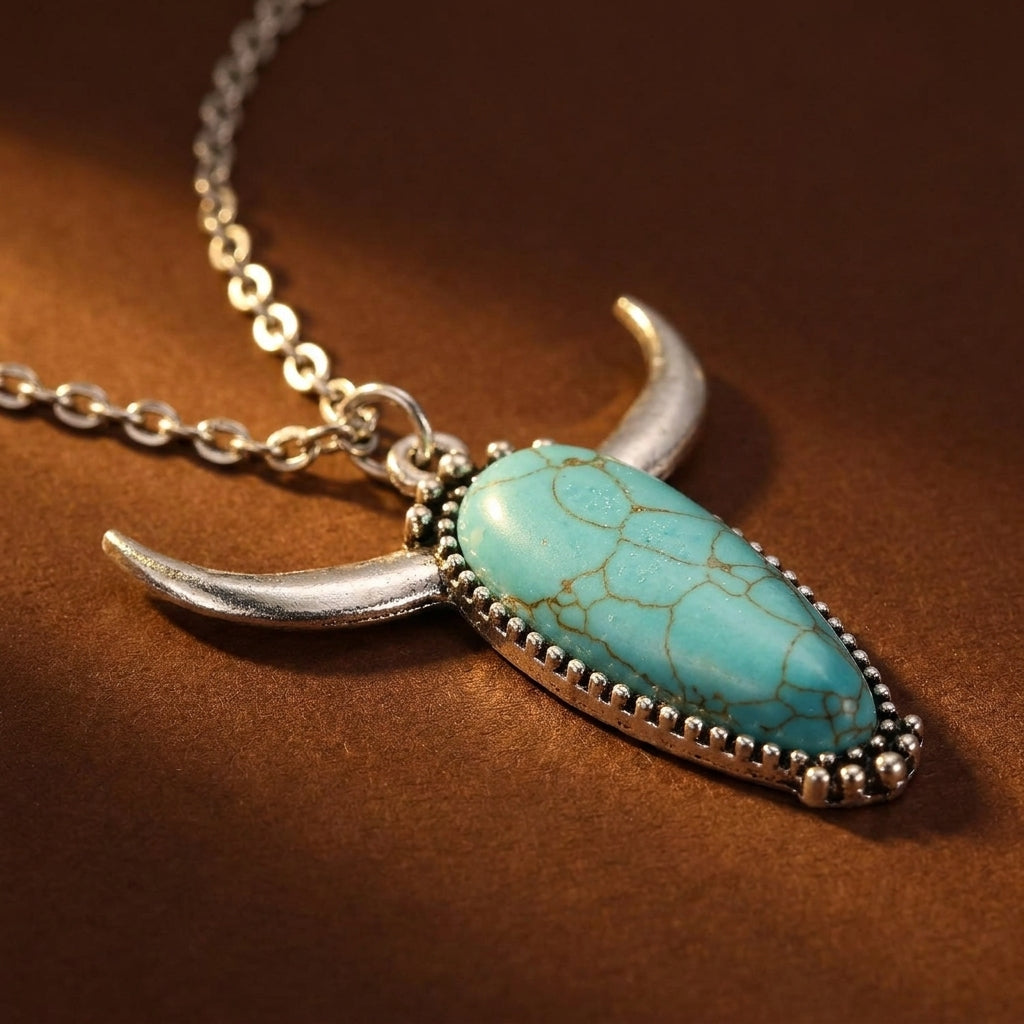 Blue Horn Necklace
