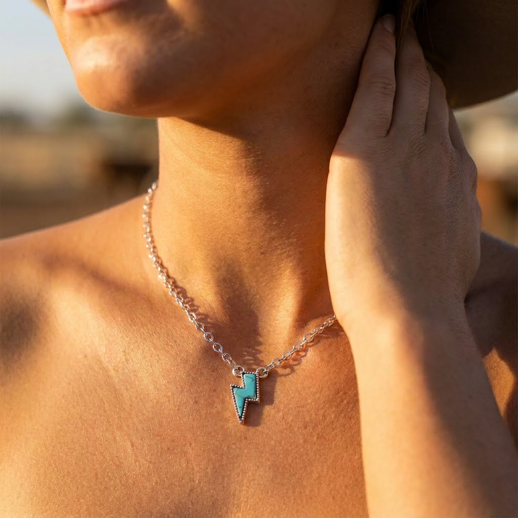 Blue Lightning Necklace