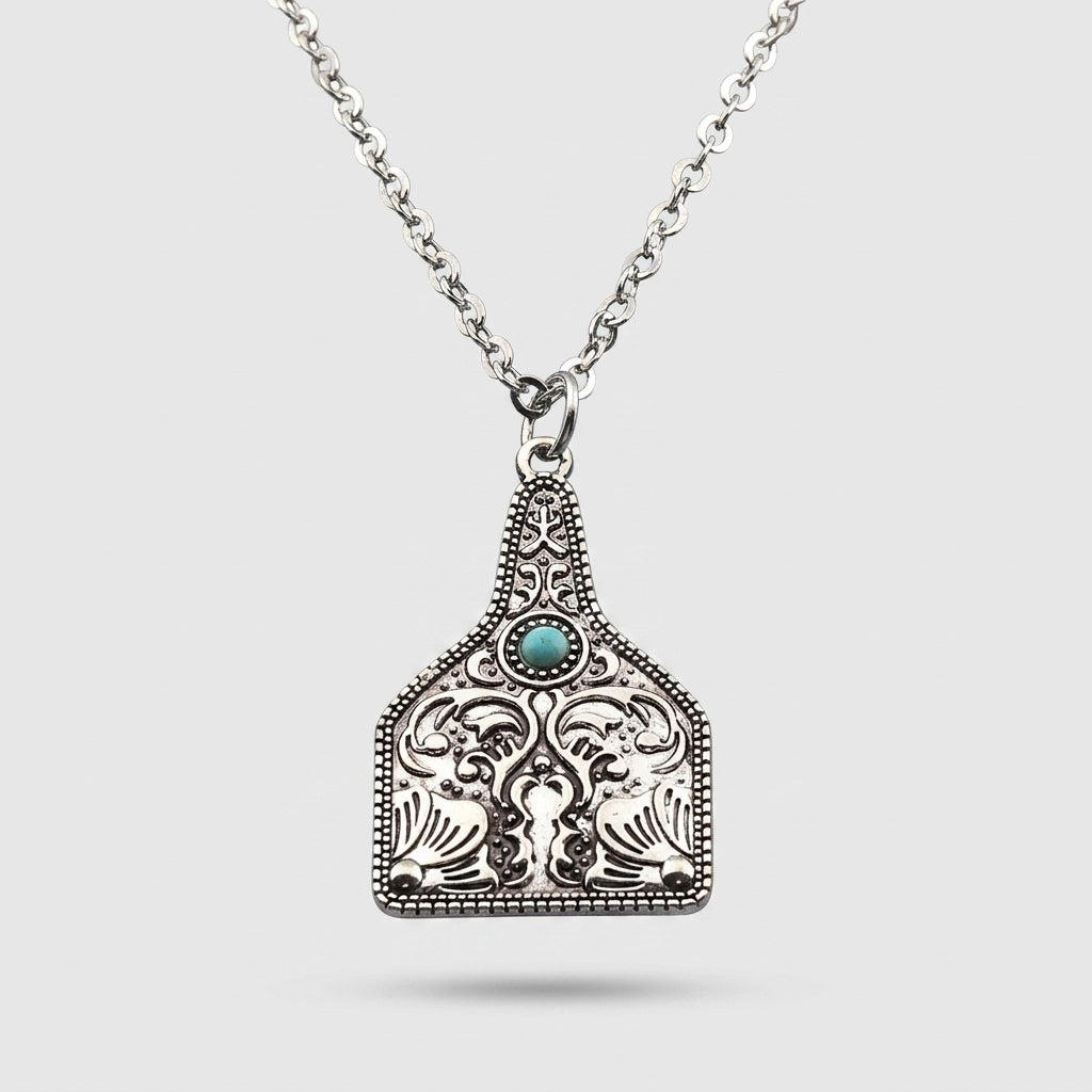Scrollwork Tag Necklace