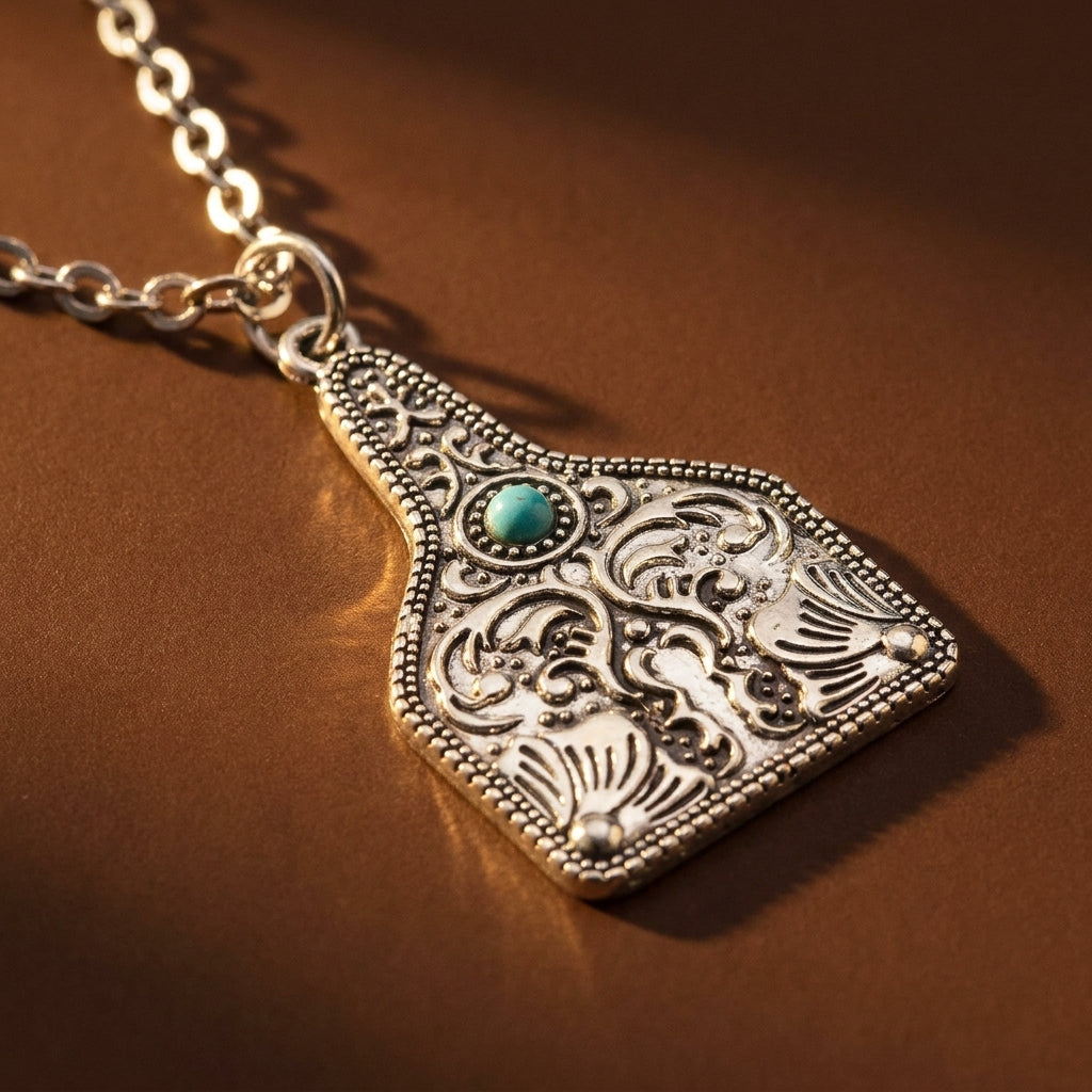 Scrollwork Tag Necklace