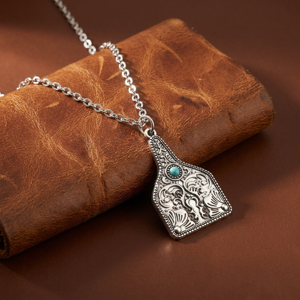 Scrollwork Tag Necklace
