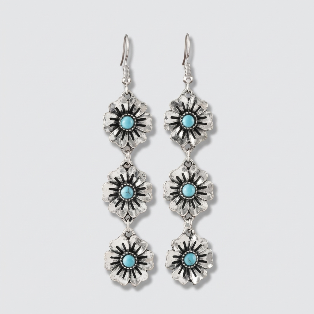Triple Bloom Earrings