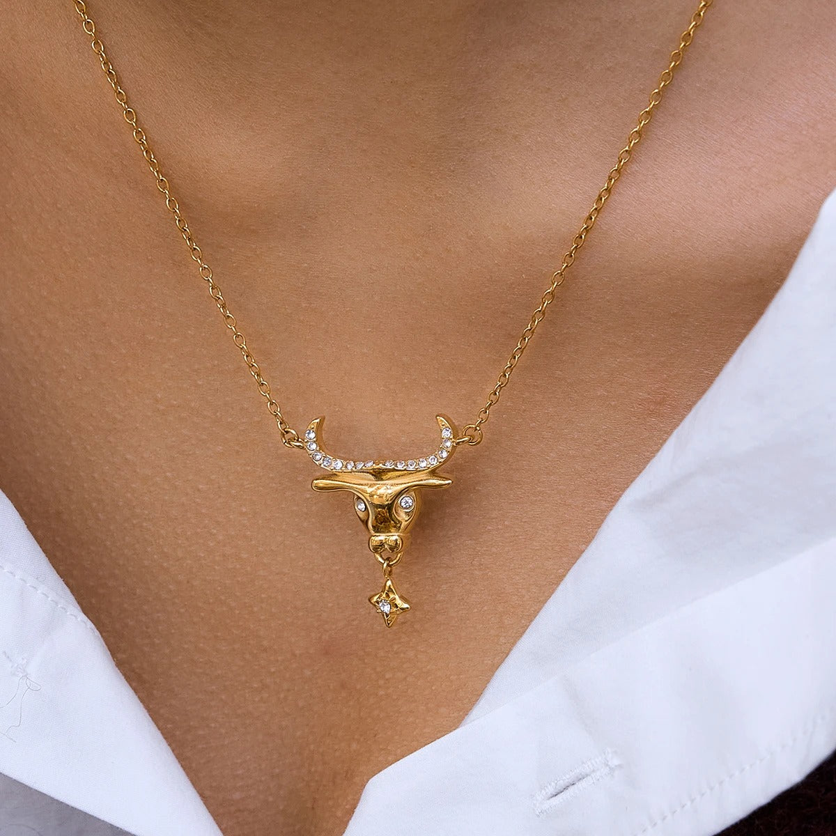 Diamond Bull Necklace