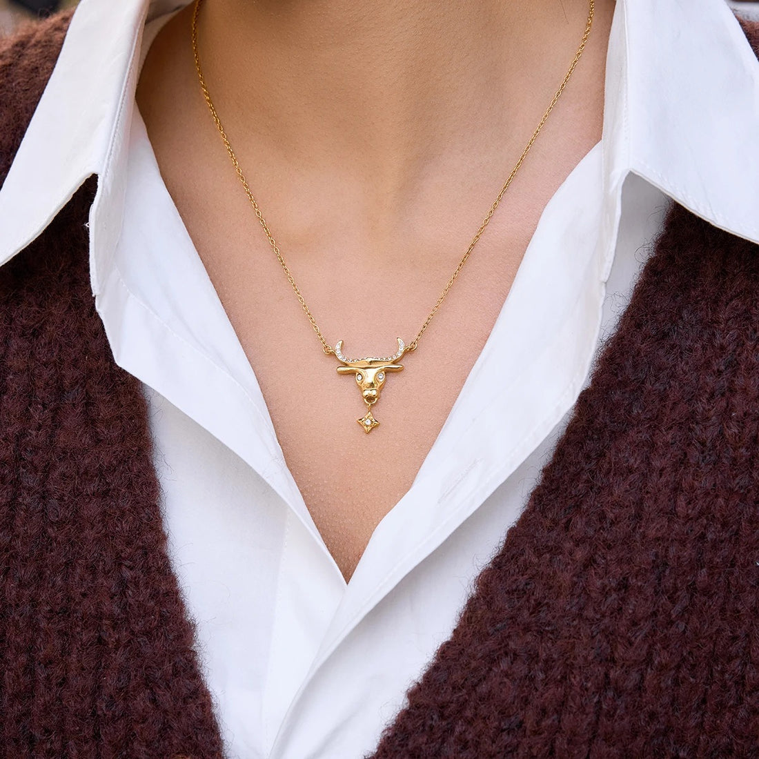 Diamond Bull Necklace