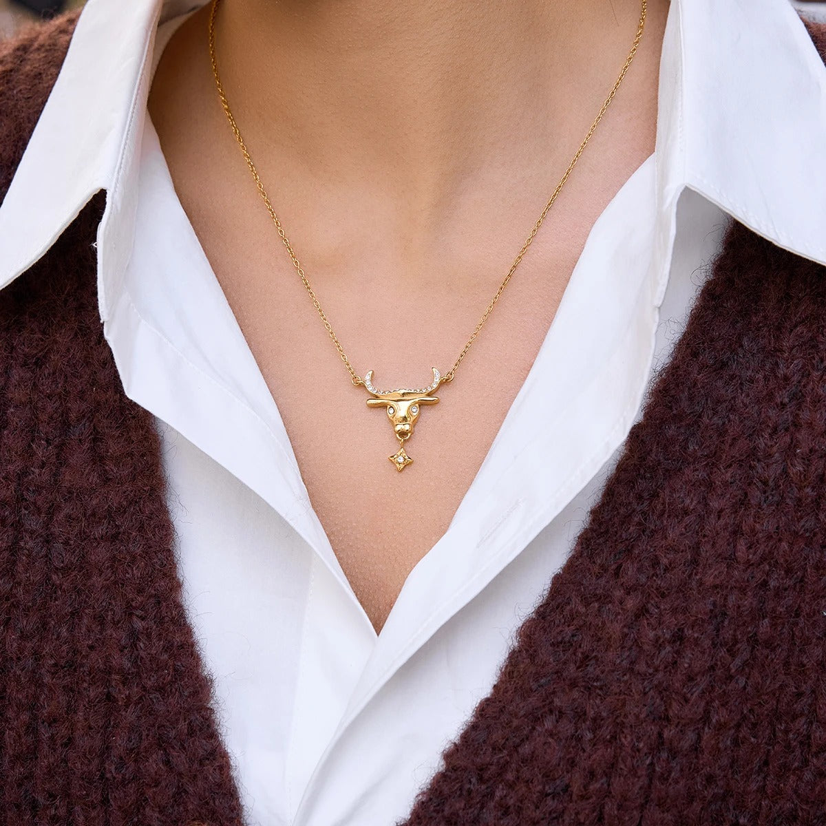 Diamond Bull Necklace