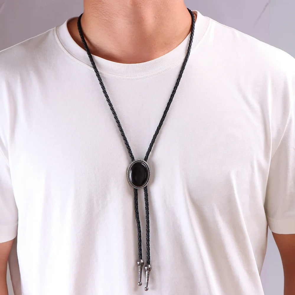 Western Stone Bolo Tie